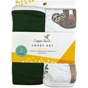 2 Unisex Sloth Mommy Daddy & Me 3 Layer Baby Lovey Set Copper Pearl Security NWT